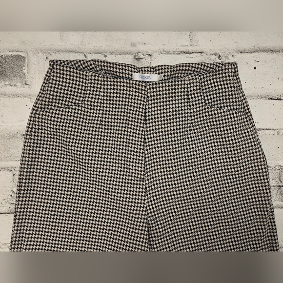 Ricki’s Houndstooth Dress Pants Women’s Size 2 Side Zip Classic Wide Leg - Picture 4 of 13